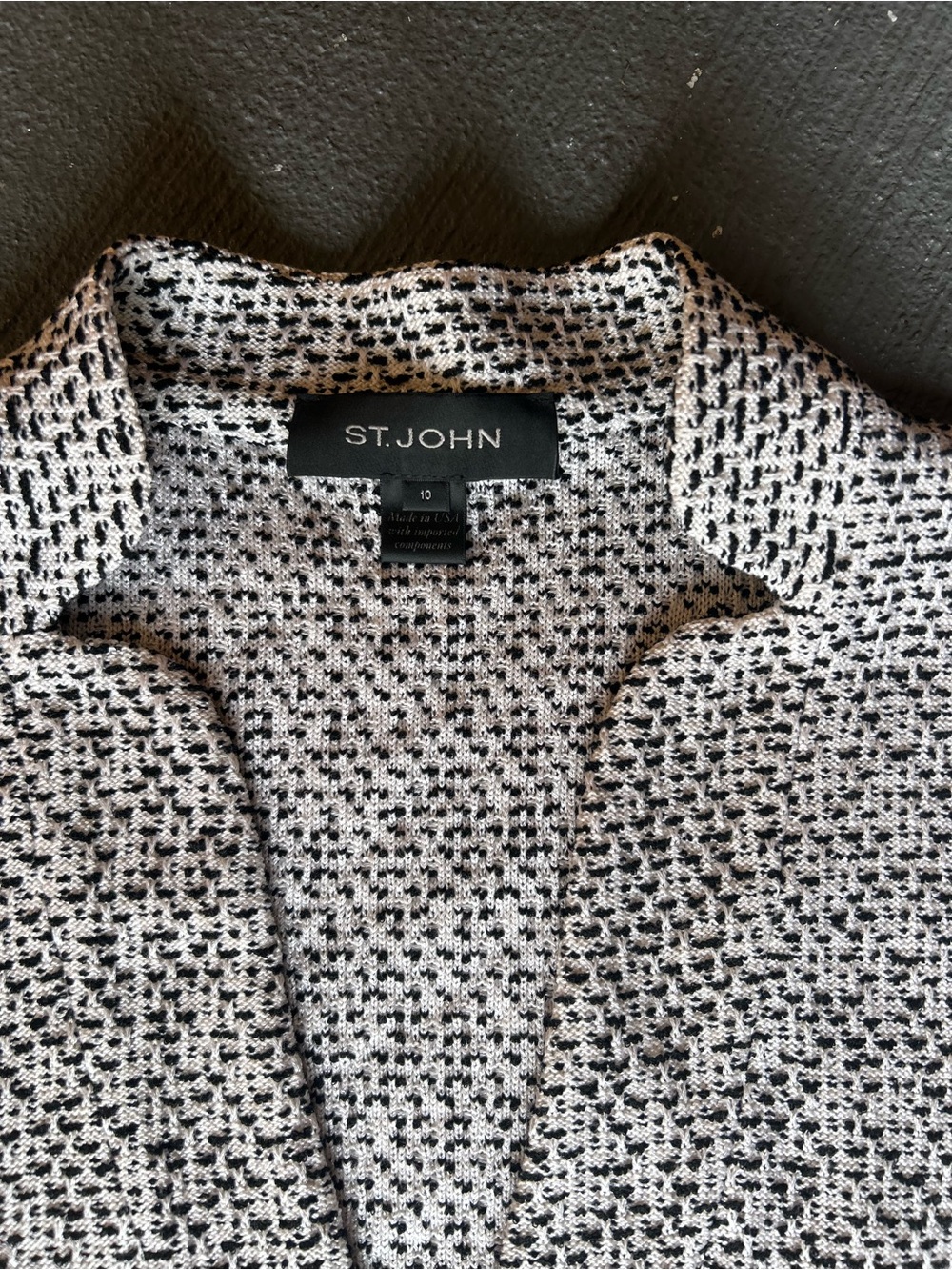 St. John Black and White Tweed Pencil Skirt Set - Picture 5 of 15